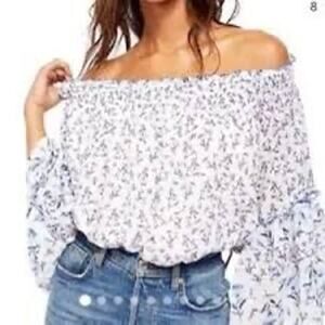 Free People Rose Valley Off the Shoulder Floral Blouse Size L